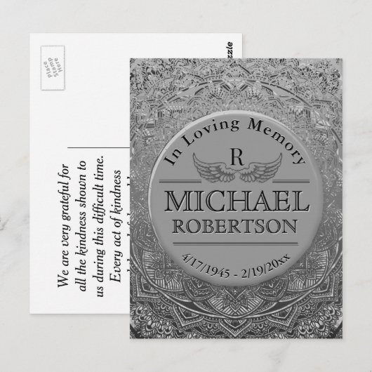 Hartelijk Bedankt | Memorial Briefkaart (Voorkant / Achterkant)