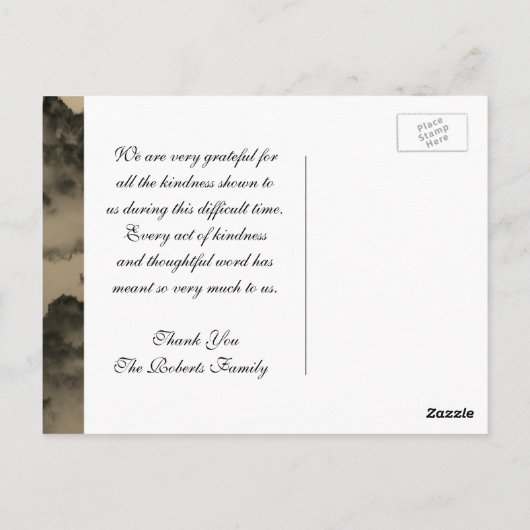 Hartelijk Bedankt | Memorial | Levensboom Briefkaart (Achterkant)