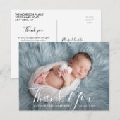 HARTELIJK BEDANKT | met de hand geschreven geboort Briefkaart (Voorkant / Achterkant)