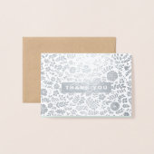 Hartelijk Bedankt. Mint Black Real Folie Weddensch Kaarten (Voorkant met envelop)