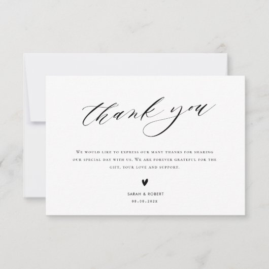 HARTELIJK BEDANKT | Moderne bruiloft bedankt (Voorkant)