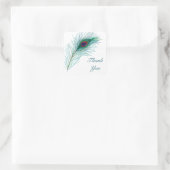 Hartelijk Bedankt | Peacock Feathers Vierkante Sticker (Tas)