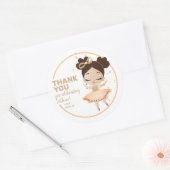 Hartelijk Bedankt! Princess Ballerina w/Bow Birthd Ronde Sticker (Envelop)