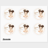 Hartelijk Bedankt! Princess Ballerina w/Bow Birthd Ronde Sticker (Vel)