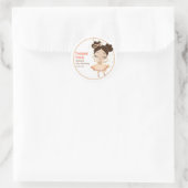 Hartelijk Bedankt! Princess Ballerina w/Bow Birthd Ronde Sticker (Tas)