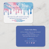 Hartelijk Bedankt | Roze blauwe marmer Bakery Disc Informatiekaartje (Voorkant / Achterkant)