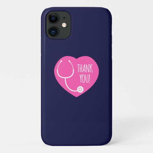 Hartelijk Bedankt | Roze hartstethoscoop Case-Mate iPhone Case (Achterkant)