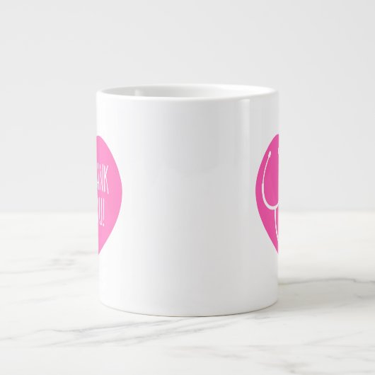 Hartelijk Bedankt | Roze hartstethoscoop Grote Koffiekop (Voorkant)