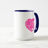 Hartelijk Bedankt | Roze hartstethoscoop Mok (Voorkant rechts)