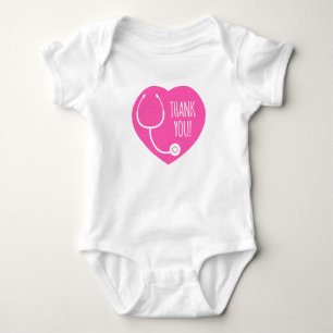 Hartelijk Bedankt Roze hartstethoscoop Romper