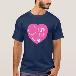 Hartelijk Bedankt Roze hartstethoscoop T-shirt