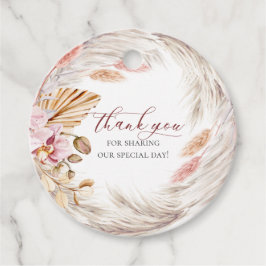 HARTELIJK BEDANKT | Rustige ivory Pampas Grass Fav Bedankjes Labels
