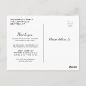 HARTELIJK BEDANKT | Stijlvolle geboorte van typogr Briefkaart (Achterkant)