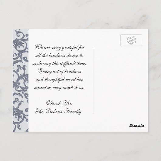 Hartelijk Bedankt | Sympathie | Blauw Briefkaart (Achterkant)