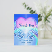 Hartelijk Bedankt | Sympathie | Hart en Angel Wing Briefkaart (Staand voorkant)