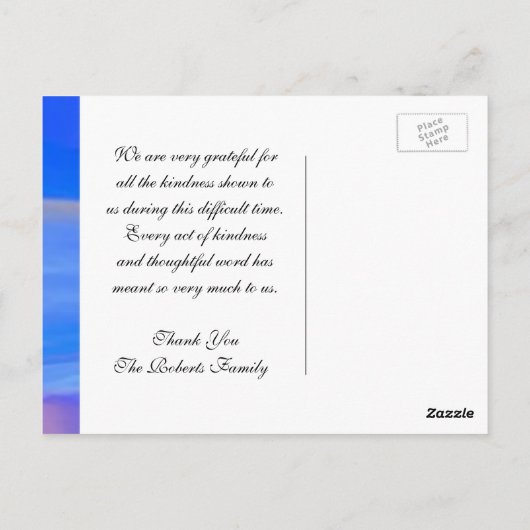 Hartelijk Bedankt | Sympathie | Hart en Angel Wing Briefkaart (Achterkant)