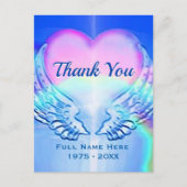 Hartelijk Bedankt | Sympathie | Hart en Angel Wing Briefkaart (Voorkant)