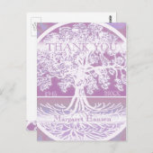 Hartelijk Bedankt | Sympathie | Levensroze boom Briefkaart (Voorkant / Achterkant)