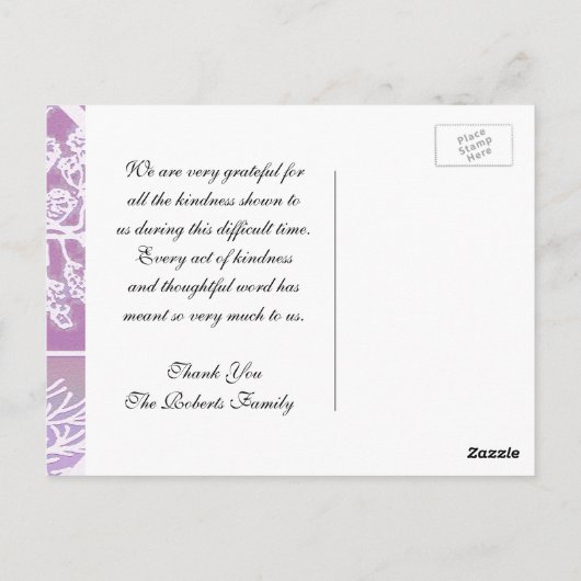 Hartelijk Bedankt | Sympathie | Levensroze boom Briefkaart (Achterkant)