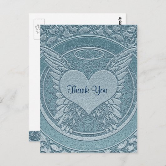 Hartelijk Bedankt | Sympathie | Licht blauw Briefkaart (Voorkant / Achterkant)