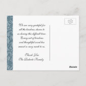 Hartelijk Bedankt | Sympathie | Licht blauw Briefkaart (Achterkant)