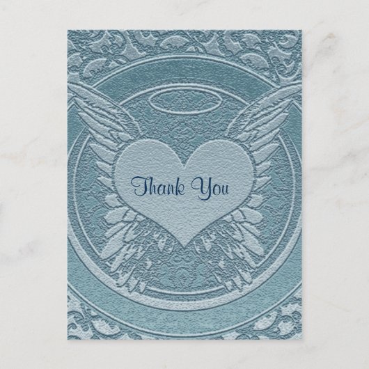 Hartelijk Bedankt | Sympathie | Licht blauw Briefkaart (Voorkant)