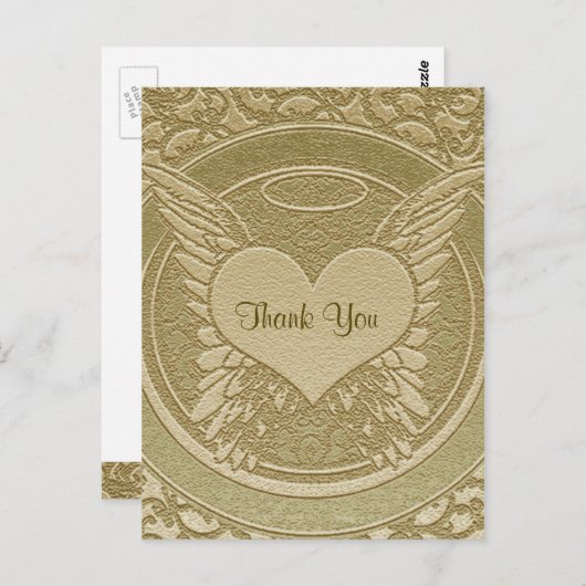 Hartelijk Bedankt | Sympathie | Licht goud Briefkaart (Voorkant / Achterkant)