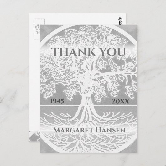 Hartelijk Bedankt | Sympathie | Life Silver-boom Briefkaart (Voorkant / Achterkant)