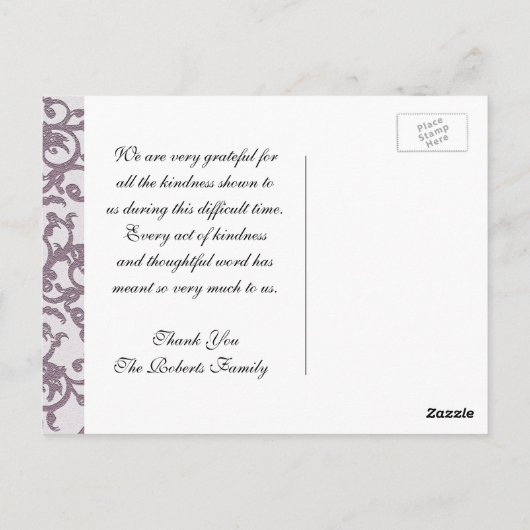 Hartelijk Bedankt | Sympathie | Roze Briefkaart (Achterkant)