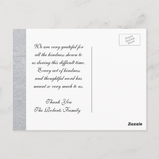 Hartelijk Bedankt | Sympathie | Zilver Briefkaart (Achterkant)