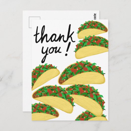 HARTELIJK BEDANKT! Taco Avalanche Delicious Briefkaart (Voorkant / Achterkant)