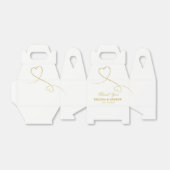 Hartelijk Bedankt | Twee gouden harten | Aangepast Bedankdoosjes (Uitgevouwen)