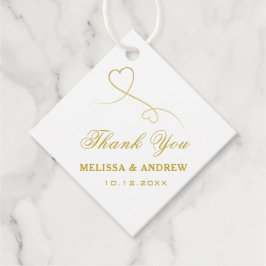 Hartelijk Bedankt | Twee gouden harten | Elegant W Bedankjes Labels