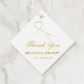 Hartelijk Bedankt | Twee gouden harten | Elegant W Bedankjes Labels (Achterkant)