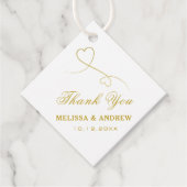 Hartelijk Bedankt | Twee gouden harten | Elegant W Bedankjes Labels (Voorkant)