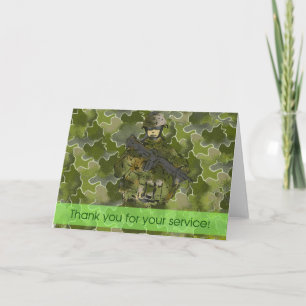 Hartelijk Bedankt: Uniformeerde soldaat (Dankuwel1 Bedankkaart