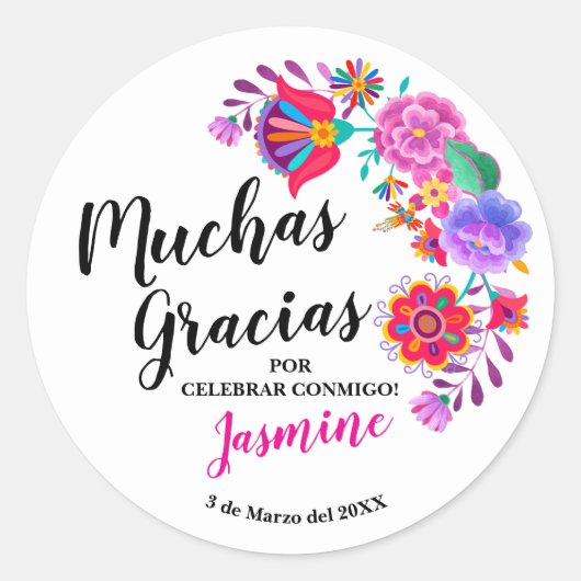 Hartelijk Bedankt Verjaardagsfeest Sticker (Voorkant)