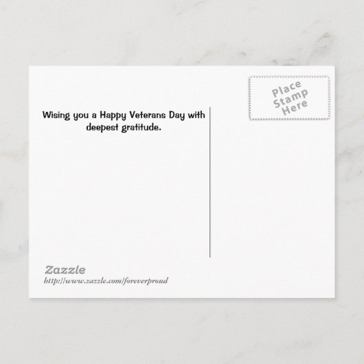 Hartelijk Bedankt... Veterans Day Briefkaart (Achterkant)