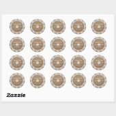 Hartelijk Bedankt. White Lace Kraft Paper Wedding Ronde Sticker (Vel)