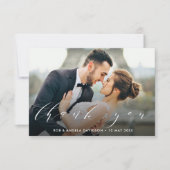 HARTELIJK BEDANKT | Witte bruistekende trouwfoto (Voorkant)