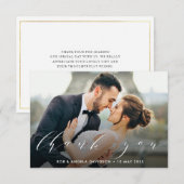 HARTELIJK BEDANKT | Witte bruistekende trouwfoto (Voorkant / Achterkant)