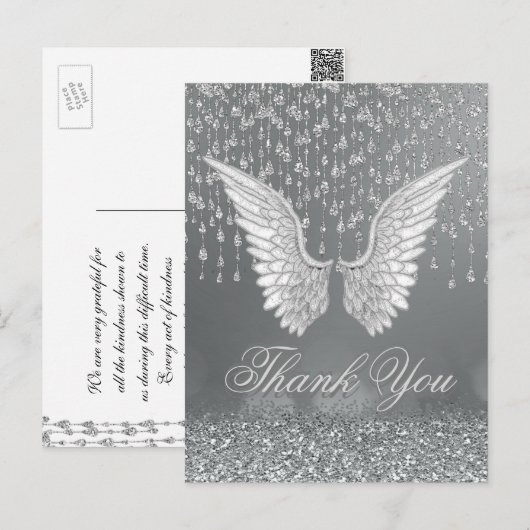 Hartelijk Bedankt | Zilvertranen Briefkaart (Voorkant / Achterkant)