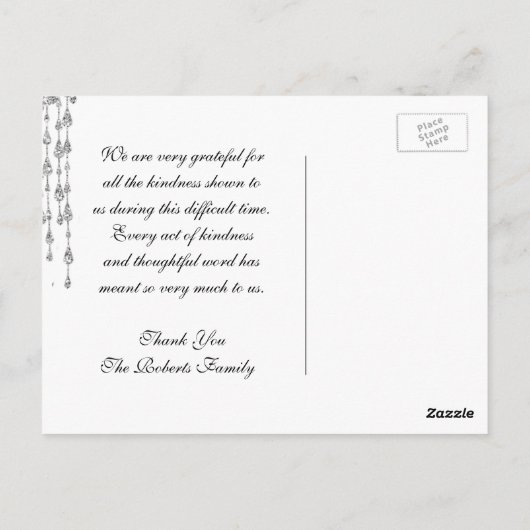 Hartelijk Bedankt | Zilvertranen Briefkaart (Achterkant)