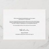 Hartelijk bericht aangepaste trouwfoto Dank u Folie Feestdagenkaart (Achterkant)