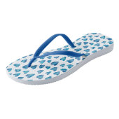 Hartelijk Blauw Hartpatroon Teenslippers (Schuin)