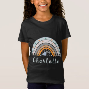 Hartelijk boho Rainbow met persoonlijke naam T-shirt