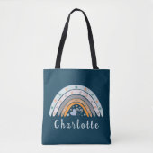 Hartelijk boho Rainbow met persoonlijke naam Tote Bag (Voorkant)