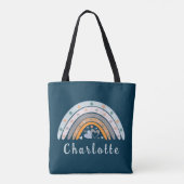 Hartelijk boho Rainbow met persoonlijke naam Tote Bag (Achterkant)