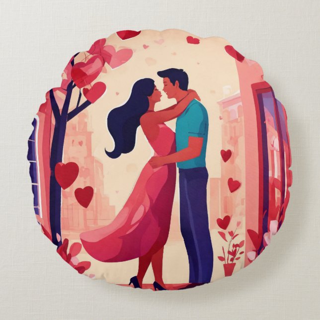 Hartelijk comfort: Valentijnsdag Sierkussennen Rond Kussen