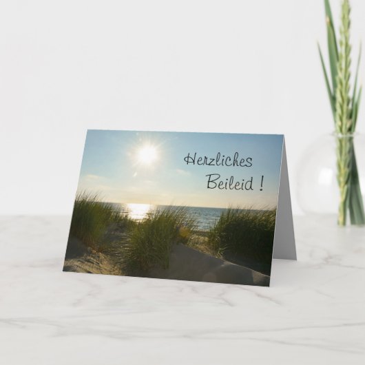 Hartelijk condoleance ! Aan het strand Kaart (Voorkant)